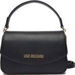 Love Moschino Kadın Deri Metal Toka Kapamalı Ayarlanabilir Kayış Siyah Omuz Çantası JC4372PP0NKF0-000