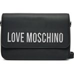 Love Moschino Kadın Deri Üzeri Logo Desenli Fermuar Kapamalı Iç Bölmeli Siyah1 Omuz Çantası JC4023PP1MKD0-00B