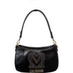 Love Moschino Kadın Kalın Kısa Kulp Deri Fermuar Kapama Siyah Omuz Çantası JC4381PP0NKT0-000