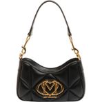 Love Moschino Kadın Kalp Logolu Kapitone Omuz Çantası - Siyah