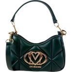 Love Moschino Kadın Kapitoneli Deri Metal Logo Desenli Fermuar Kapama Yeşil Omuz Çantası JC4080PP0NLC0-850