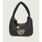 Love Moschino Kadın Kumaş Kapitoneli Metal Tokalı Fermuar Kapama Siyah Omuz Çantası JC4349PP0NKY1-00A