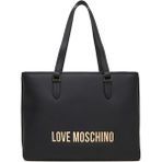 Love Moschino Kadın Metal Harf Logolu Büyük Omuz Çantası - Siyah