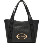 Love Moschino Kadın Metal Logo Fermuar Kapama Deri Kısa Kulp Siyah Omuz Çantası JC4337PP0NK14-00A