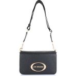 Love Moschino Kadın Metal Logo Fermuar Kapama Deri Kısa Kulp Siyah Omuz Çantası JC4339PP0NK14-00A