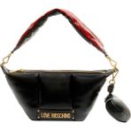 Love Moschino Kadın Yastıklı Logo Baskılı Askı Metalik Logo Detaylı Siyah Omuz Çantası JC4319PP0NKM1-00A