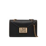 Love Moschino Kadınlar için suni deri omuz çantası, Siyah, Ölçü Birimi