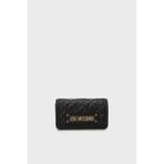 Love Moschino Kapitoneli Çıkarılabilir Zincir Askılı Portföy Cüzdan Bayan Cüzdan JC5681PP1MLA0000 - Siyah