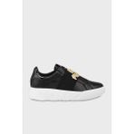 Love Moschino Taş Logolu Deri Sneaker Ayakkabı Bayan Ayakkabı JA15064G1MIA400A - 2J9-Siyah