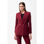 Love My Body Kruvaze Gabardin Ceket Bordo 119L8702005 - 42 - Dropsuz