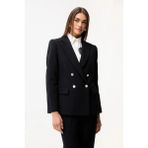 Love My Body Kruvaze Gabardin Ceket Siyah 119L9714002 - 38 - Dropsuz