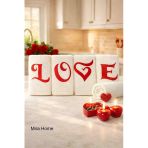 Love Nakışlı 4Lü Mutfak Havlusu Seti 30X50 Cm