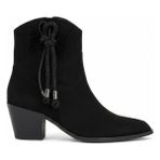 Love Shine Aurelle Western Püsküllü Süet Kovboy Bot Suni Süet Büyük Numara - Siyah