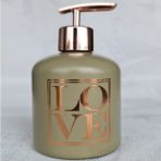 Love Sıvı Sabunluk Gold Detaylı Dekoratif Banyo Wc Sabun Pompası - Yeşil