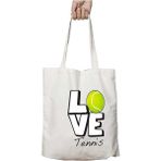 Love Tenis Topu Iki Taraf Kalıcı Yıkanabilir Okul Plaj Omuz Bez Çanta