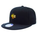 Love To Gül İşlemeli Düz Siperlikli Snapback Şapkalar Kadın Erkek Hiphop Ayarlanabilir Beyzbol Şapkaları, Siyah Arı, Tek Beden