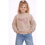 love Yazı Işlemeli Yuvarlak Yaka Kız Çocuk Sweat - Krem - 12 Yaş