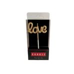 Love Yazılı Folyo Balon Şekilli Gold Mum mum1002-3