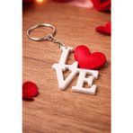 LOVE Yazılı Kalpli Anahtarlık | Romantik Aşk Temalı Anahtar & Çanta Süsü