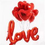 Love Yazılı Sevgiliye Süpriz Kutlama Folyo Balon Set