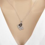 Love Yazılı Taşlı 925 Gümüş Kadın Kolye
