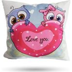 Love You Baykuşlu Renkli Çocuk Bebek Elyaf Yastık 30 cm