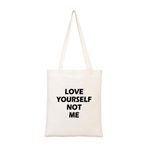 Love Yourself Baskılı Ham Bez Çanta