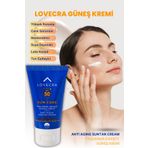 LOVECRA GÜNEŞ KREMİ SPF 50+ Yüksek UVA/UVB Koruma Yağsız Yaşlanma ve Leke Karşıtı Yüz Kremi 50ml
