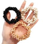 Lovef Jewelry 3 Adet Moda Kadın İnci Boncuk Saç Bandı Halat Saç Bandı Saç Bandı Saç Bandı Saç Bandı At Kuyruğu Tutucu