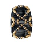 Lovef Jewelry Tarak Saç Tokası, Kadınlar ve Kızlar için, Kolay Saçlar için Şık ve Modaya Uygun Aksesuarlar Dos Tribal (Beyaz, Siyah ve Altın) (Altın)