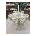 Lovein Atelier Taşlı Fiyonklu Hediyelik Sepet - Düğün, Nişan,Bohça,Nikah,Kına,Mevlüt, Sünnet Sepeti
