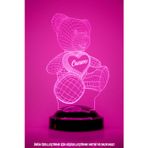 Lovelamp Ayı Teddy 3 Boyutlu Kişiye Özel Konsept Hediye Led Lamba