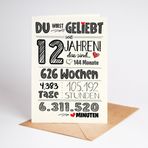 Lovely Cards - 12. doğum günü için tatlı kart - doğum günü kartı 12 yaş kız çocukları - 12 yaş kız çocukları için hediyeler - doğum günü kartı A6 (12 yaş)