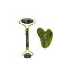 Lovelybird Yeşim Jade Roller ve Kalp Gua Sha Yüz Masaj Taşı Seti