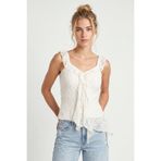 Lovelyİstanbul Asimetrik Dantelli Transparan Bluz LFW0029 BEYAZ