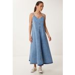 Lovelyİstanbul Askılı Denim Çan Elbise AÇIK MAVİ