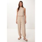 Lovelyİstanbul Halter Yaka Bluz Pantolon Krinkıl Takım LFW0027 KREM