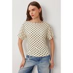 Lovelyİstanbul Puantiyeli Sandy Örme Bluz LCR0121 SARI