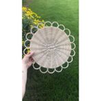 Loven Woven İkili 2’li Set Papatya Amerikan Servis Rattan Bambu Duvar Dekoru Doğal Renk