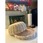 Loven Woven Rattan Standlı Kek Fanus Kapağı