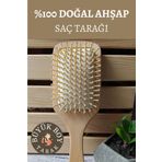 Lovendas Ham Ahşap Saç Tarak - Ahşap Saç Fırçası Büyük Boy