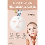Lovendas Pamuk Yüz Maskesi 10 Adet (Krem, Serum ve Yağ Emilimi Artırıcı)
