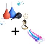Loveross 1 Adet Premium Anal Temizlik Pompası Anal Lavman Pump ve Boğumlu Anal Tıkaç Anal Plug Alıştırma Set