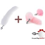 Loveross 2'li -Cinsel Oyuncak Metal Lux Anal Oyuncak-Tilki Anal Plug Ponpon - Anal Alıştırıcı Tıkaç