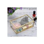 Lovesome El Yapımı Cam Sandık Dekoratif Sunumluk Çikolata Şeker Ve Takı Kutusu Nişan Ve Söz Için 25x14 cm