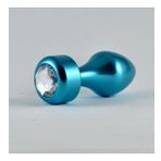 Lovetoy Mavi Metal Beyaz Taşlı Anal Plug 8 Cm