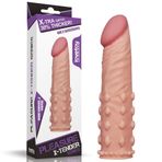 Lovetoy Pleasure X Tender 4 Cm Uzatmalı Tırtıklı Ten Dokulu Penis Kılıfı Açık Renk