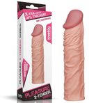 Lovetoy Pleasure X Tender 5 Cm Uzatmalı Damarlı Ten Dokulu Penis Kılıfı Açık Renk