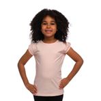 LOVETTI Açık Pudra Basic Kız Çocuk Sıfır Yaka Karpuz Kol Tişört
