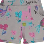 Lovetti Ay Grisi Chirping Animals Kız Çocuk Desenli Cepli Şort